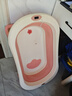 劳可里尼（NOCOLLINY）婴儿洗澡盆可折叠 儿童浴盆大号可坐可躺 宝宝洗澡桶新生儿童用品 【+10-悬浮垫】樱花粉+悬浮垫 实拍图