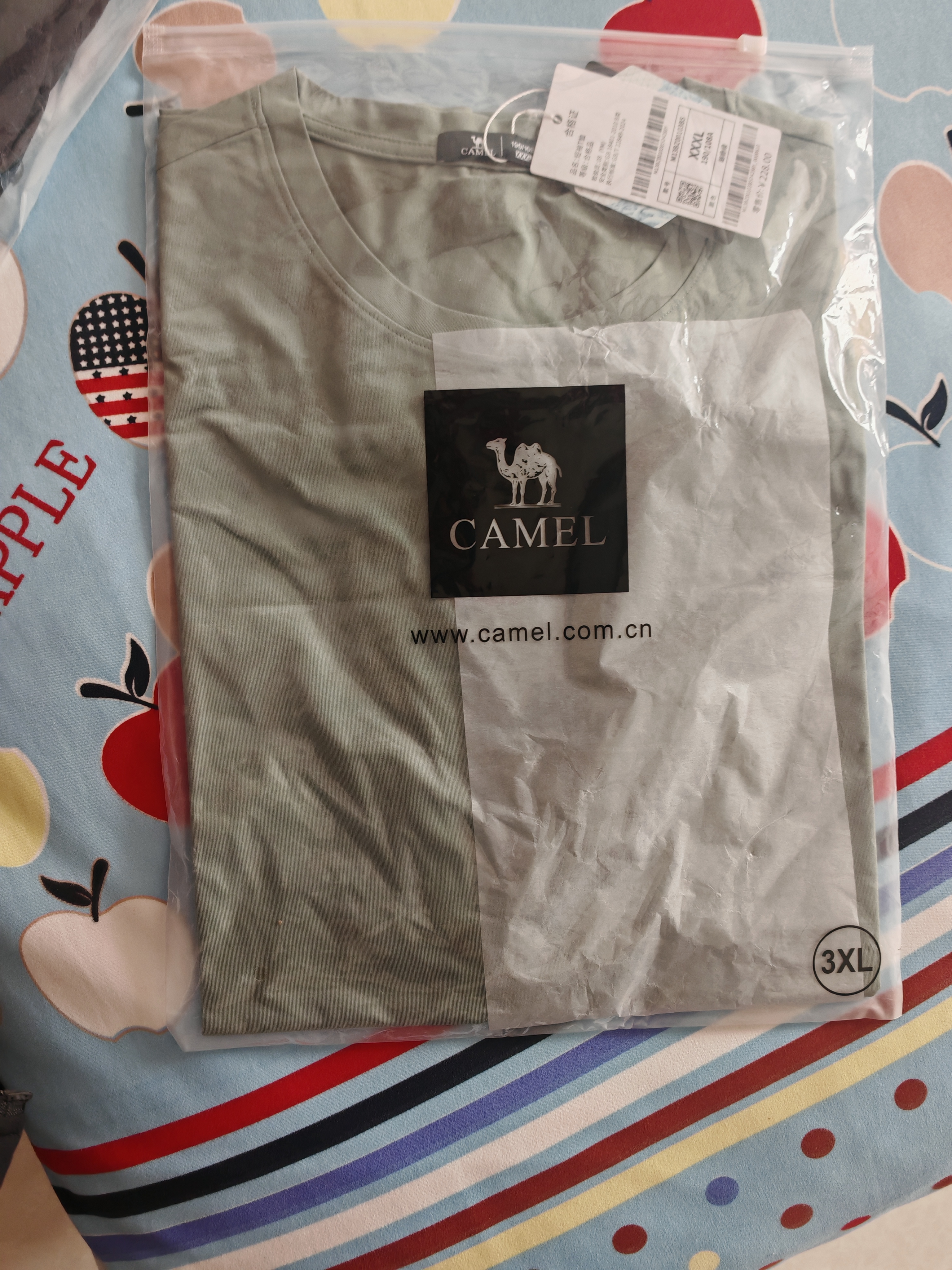 骆驼（CAMEL）情侣休闲T恤男女士透气户外运动圆领印花百搭短袖夏季M13BZ00103 实拍图