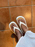 俞兆林（YUZHAOLIN）人字拖女外穿厚底踩屎感夹脚拖外穿沙滩鞋 YQ690 白色 36/37 实拍图
