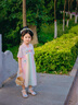 迪士尼童装汉服女童连衣裙夏季公主裙儿童裙子中国风古装襦裙六一表演服 花朵流苏粉色 110 尺码4~5岁【100-110cm】cm 实拍图