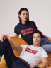 Levi's李维斯情侣美式宽松印花时尚简约舒适潮流纯棉圆领短袖T恤 黑色 002A0-0001 S 实拍图