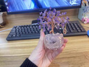 赟娅天然黄水晶发财树摆件紫水晶招财树办公室工位玄学桌面装饰品好物 水晶发财树3件套+财神爷摆件 实拍图