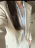 伯德小姐面试西装外套女士职业正装通勤轻职场小个子穿搭西服套装 米色 XL 实拍图