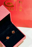 珍·尚银【中国黄金授权】四叶草银耳钉女耳饰环纪念日生日礼物送女友老婆 红玛瑙【中国黄金礼盒】 【中国黄金】正品保证 实拍图