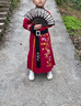 南糖三色男童汉服仙气唐装中国风儿童古装小王爷公子侠客少爷服 红色+扇子 110 适合身高105-114cm 实拍图