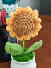 悠梵萌手工编织毛线花太阳花束成品仿真花盆摆件节日礼品送女友 实拍图