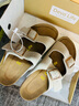 Devo的沃软木拖鞋男女同款情侣绒面夏季勃肯鞋一字凉鞋休闲拖鞋2618 浅卡其反绒牛皮 41 （建议拍小一码） 实拍图