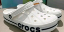 crocs卡骆驰洞洞鞋贝雅卡骆班轻便耐磨一脚蹬休闲鞋|205089 白/深蓝-126 40 (250mm) 实拍图