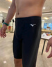 美津浓（MIZUNO）泳裤男士防尴尬大码长款5分裤专业速干抗氯游泳衣装备B1127黑M 实拍图