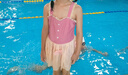 梵迪拉（F.DYRAA）儿童泳衣女童连体公主裙可爱女孩泡温泉幼儿宝宝游泳32643粉色2XL 实拍图