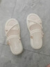 百丽踏踩屎感大码凉鞋女41一43夏季外穿孕妇防滑凉拖鞋一体两穿2025新款 米白 36 (230mm) 实拍图