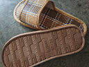 新品亚麻拖春夏透气室内防滑居家用凉拖 方格 37-38 实拍图