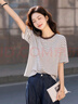 德玛纳【悠闲派】夏季简意复古条纹五分袖打底衫小个子宽松遮肉女式t恤 实拍图