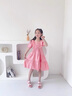 贝孩趣女童连衣裙2025年夏装网红女孩童装短袖裙子洋气六一儿童公主裙 粉红色 130 码(建议身高115-125厘米) 实拍图
