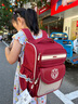 卡拉羊【蒋勤勤代言】书包小学生1-6年级防下坠减负大嘴书包儿童书包 22L波尔多红|光芒四射 实拍图
