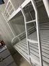 上下铺铁艺子母床双人双层床儿童学生宿舍高低床成人床家用铁架床 【承重1800斤】白色款+单护栏 上铺宽90cm下铺120cm 实拍图