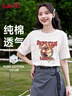 班尼路（Baleno）100%纯棉宽松款短袖T恤女2025年夏季休闲时尚百搭学院风穿搭上衣 实拍图