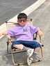 巴帝巴帝男童夏装套装2024新款洋气中大童夏季短袖t恤酷帅男孩衣服两件套 紫色 170 cm 实拍图