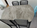 初屋 餐桌 岩板餐桌椅组合现代简约伸缩折叠圆桌家用小户型实木饭桌子 黑灰色-意大利灰岩板-实木椅 1.2m 一桌六椅 实拍图