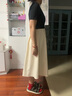 品彩（PinCai）连衣裙女黑色拼接高级感短袖连衣裙显瘦假两件方领长裙P52Q067 实拍图