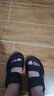 木林森男士真皮凉鞋2025新款夏季运动款高端外穿凉拖两用沙滩鞋男 黑色 运动鞋码，脚宽胖选大一码 39 实拍图