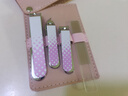 适见指甲刀套装指甲剪家用女生指甲钳子指甲锉亮甲修甲工具粉色4件套 实拍图