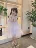 G.duck小黄鸭女童连衣裙夏季蛋糕裙女孩蓬蓬裙超仙生日礼服儿童公主裙 彩虹精灵翅膀 110 建议4~5岁【100-110】cm 实拍图