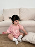 幼歌（YOUGE）夏季新款婴幼儿透气高弹清爽三角爬服休闲宝宝连体衣潮 粉色 73cm 晒单实拍图