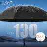 天堂 双人晴雨伞三折 晴雨伞三折10骨超大加固黑胶防晒伞 曜石黑 实拍图