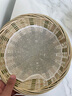 德蒂芙竹编竹篮子竹筐带底座家用水果篮果盘手工竹制品馒头筐点心篮竹篮 （竹青）平底款 直径22厘米 实拍图