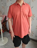 梦特娇（MONTAGUT）夏季男士Polo衫含桑蚕丝商务刺绣休闲百搭T恤 桔红 54  实拍图