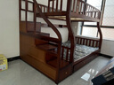 枫轩堂胡桃木 儿童上下床实木高低床双层床上下铺床两层木床子母床 【梯柜款】裸床+床垫+书架+双抽 上铺宽130下铺宽150 实拍图