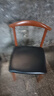 虞萌馨迪餐椅家用北欧简约现代铁艺牛角椅子快餐酒店小吃店饭店奶茶店凳子 胡桃色+黑色皮革 实拍图