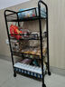 密林  厨房置物架落地多层小推车蔬菜收纳储物菜架子可移动 黑色四层 实拍图