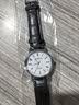 商务时尚男士手表考试面试高级帅气拍照道具礼品礼物皮带手表男 黑带白面 实拍图