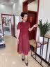 俞兆林（YUZHAOLIN）中高考旗开得胜旗袍妈妈夏装连衣裙2026新款喜婆婆婚宴装礼服裙子 FlvX8561566 红色 2XL （建 议105-120斤） 实拍图