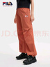 FILA 韩素希同款|斐乐官方女装小狐狸梭织长裤2025夏季新款时尚收口裤 细豆沙红-RD XL 175/74A/XL 实拍图