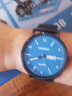 特雷格全自动防水夜光双日历机械风新款学生手表男士超薄石英简约电子表 069黑网蓝面【双日历夜光表】 40mm 实拍图