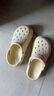 名创优品（MINISO）洞洞鞋女款2025新款eva防滑防臭沙滩鞋增高凉拖鞋女夏季外穿 卡其+美食集(10个)滴塑 36-37 实拍图