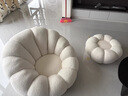 阳光半岛懒人沙发可睡觉可躺卧南瓜沙发可旋转单人沙发客厅阳台休闲沙发 白色+脚踏（羊羔绒）360度旋转 整装 实拍图