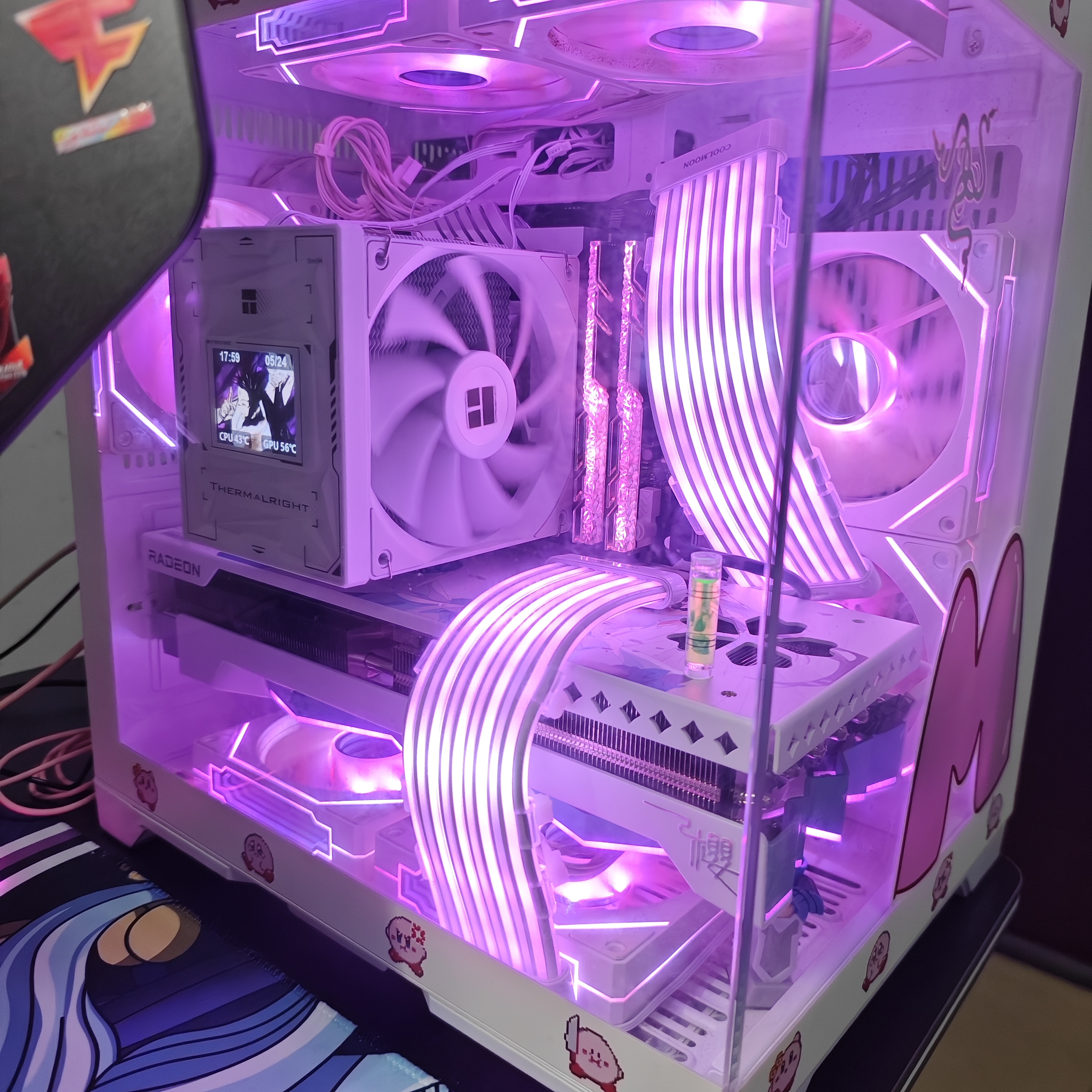 酷月C200霓虹线 主板ARGB神光同步霓彩发光线 显卡8Pin/24Pin电脑主机机箱灯条rgb灯板电源装饰霓彩线 C200EX白色（主板/3X8PIN供电线用） 实拍图