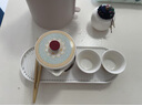 瓷牌茗茶具（cipaiming teaset）旅行茶具套装户外便携式陶瓷快客杯一壶四杯办公室功夫茶壶泡茶 白古茗1壶4杯+罐盘+棕皮包+巾夹 实拍图