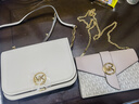 MICHAEL KORS迈克高仕 MK Charm 中号老花拼色链条信封包手拿包单肩斜挎 香草白/裸粉色 173 NS 实拍图