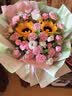 维尔斯小时达鲜花同城配送百合康乃馨玫瑰花束送母亲朋友生日节日礼物 【幸福美满】1 1朵红玫红康+3支向日葵 实拍图