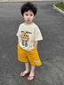 G.DUCKKIDS小黄鸭童装男童套装夏季2025儿童衣服宝宝潮酷太空人短袖两件套潮 太空人套装 米白色geioqgg 100 建议2~3岁【 90-100cm】 实拍图