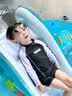 G.duck小黄鸭儿童泳衣男童分体游泳衣宝宝海边沙滩洋气防晒速干泳中小童 黑白字母star 100 建议2~3岁【 90-100cm】cm 实拍图
