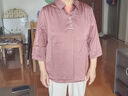 俞兆林妈妈夏季中袖衬衫洋气上衣50岁中老年女春夏装薄款七分袖打底T恤 藕粉色 2XL  建议105-120斤 实拍图