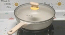 炊大皇炒锅 麦饭石色不沾锅28cm带蒸屉少油烟炒菜锅平底炒锅 电磁炉通用 实拍图