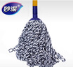 妙洁长杆拖把墩布自拧水拖把拖布棉线传统老式拖把水泥大理石地面圆拖 棉线拖把1杆1头 实拍图