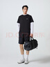 杰克·琼斯（JACK&JONES）25年男装T恤男夏季T恤舒适男士短袖凉感多色上衣纯色水洗不易走形 E40黑色 L 180 实拍图